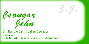 csongor jehn business card